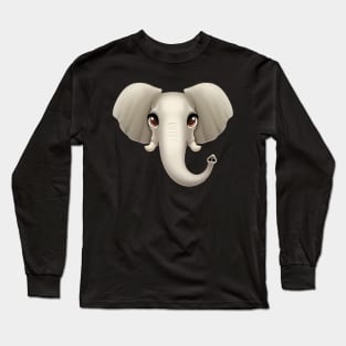 Cute elephant face with big eyes Long Sleeve T-Shirt